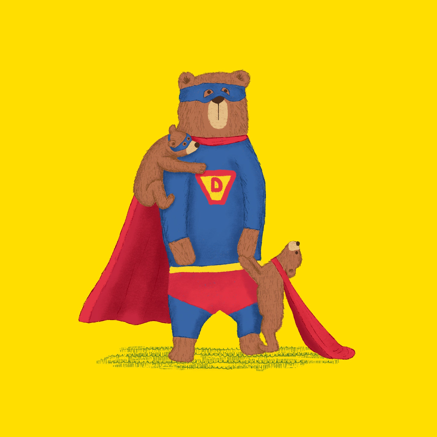 Badgerbee Design Birthday for Him Greeting Card Collection cover illustration of bears dressed as superheroes