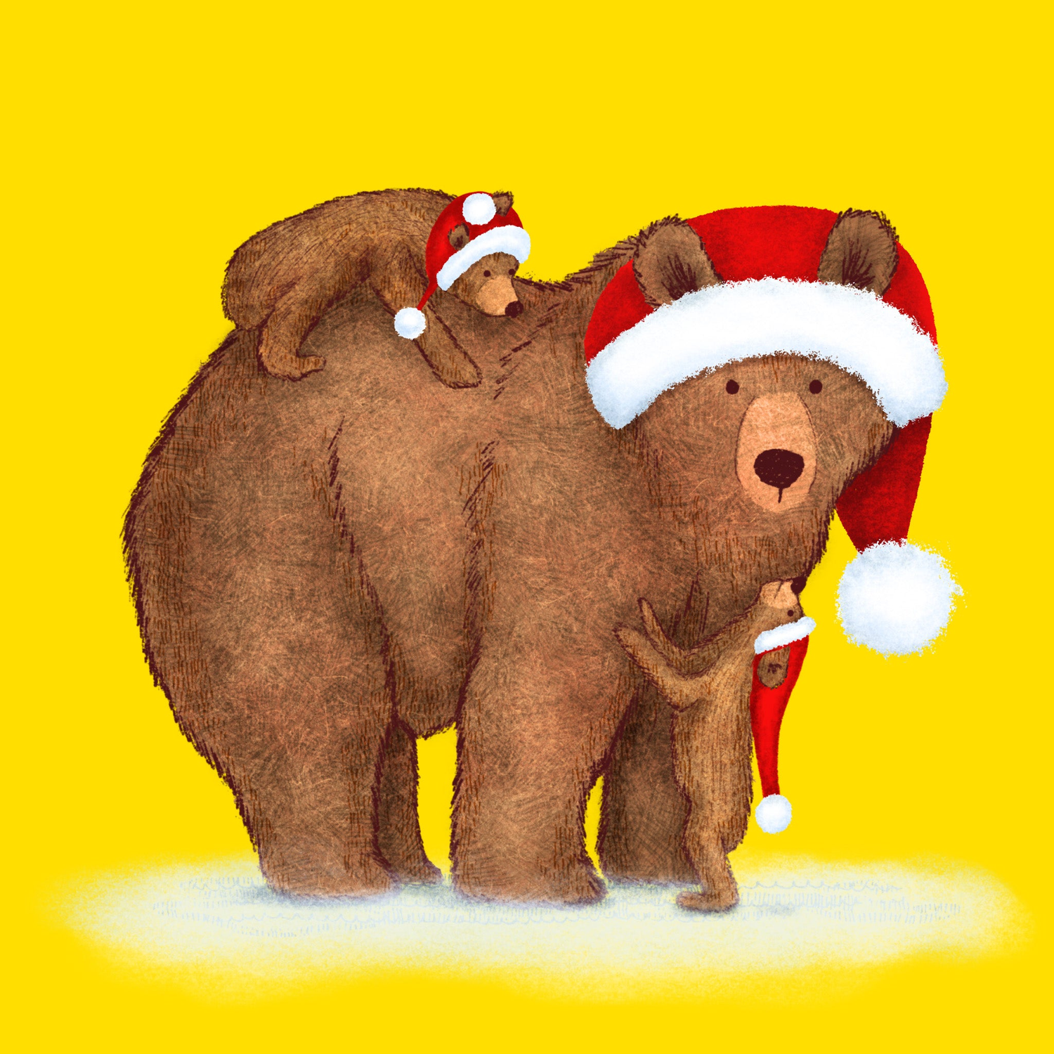 Badgerbee Design Christmas Bear Greeting Card Collection cover illustration of bears in Christmas hats